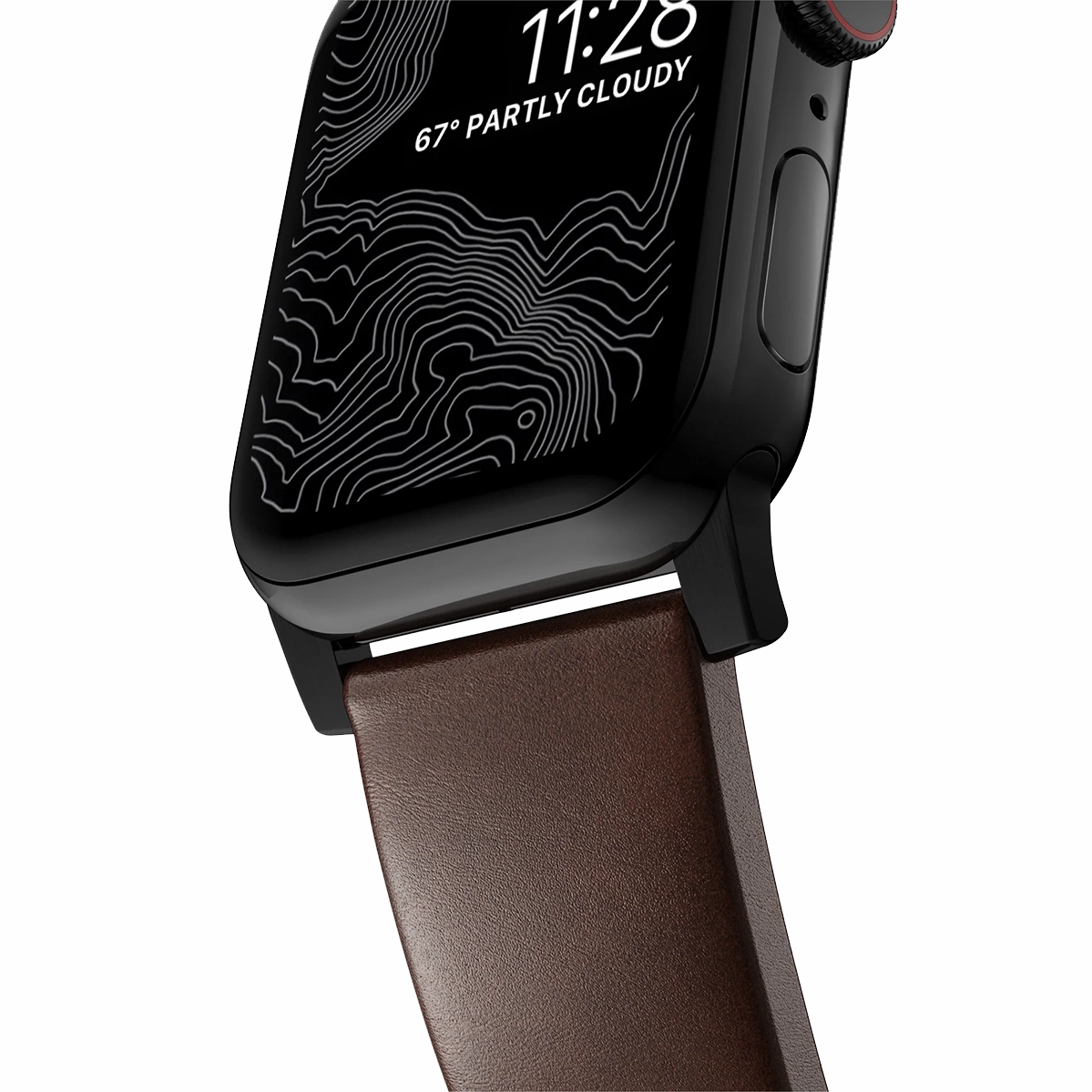 Ремешок Nomad Modern Horween Leather Band Black Hardware 46mm/49mm - Rustic Brown (NM1A4RBM00)