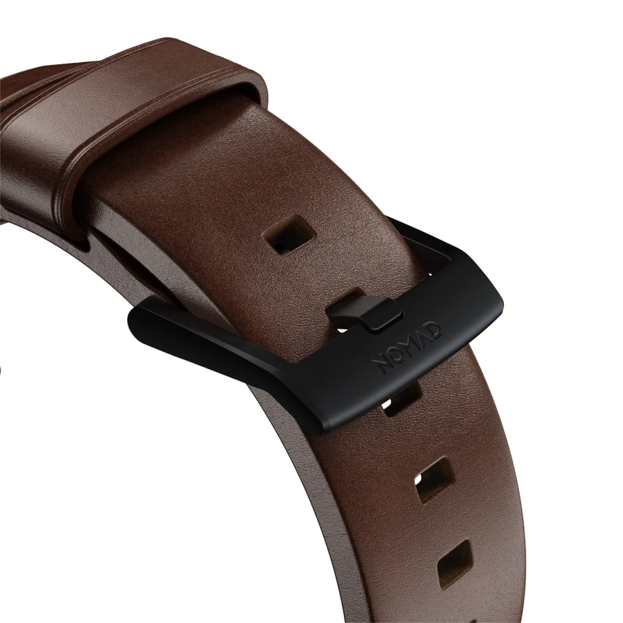 Ремінець Nomad Modern Horween Leather Band Black Hardware 46mm/49mm - Rustic Brown (NM1A4RBM00)