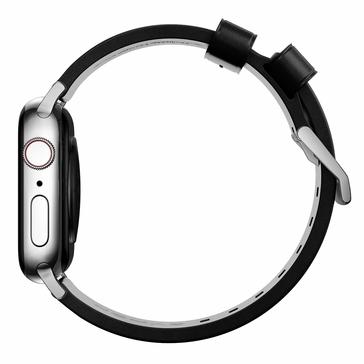 Ремешок Nomad Modern Horween Leather Band Silver Hardware 46mm/49mm - Black (NM1A41SM00)