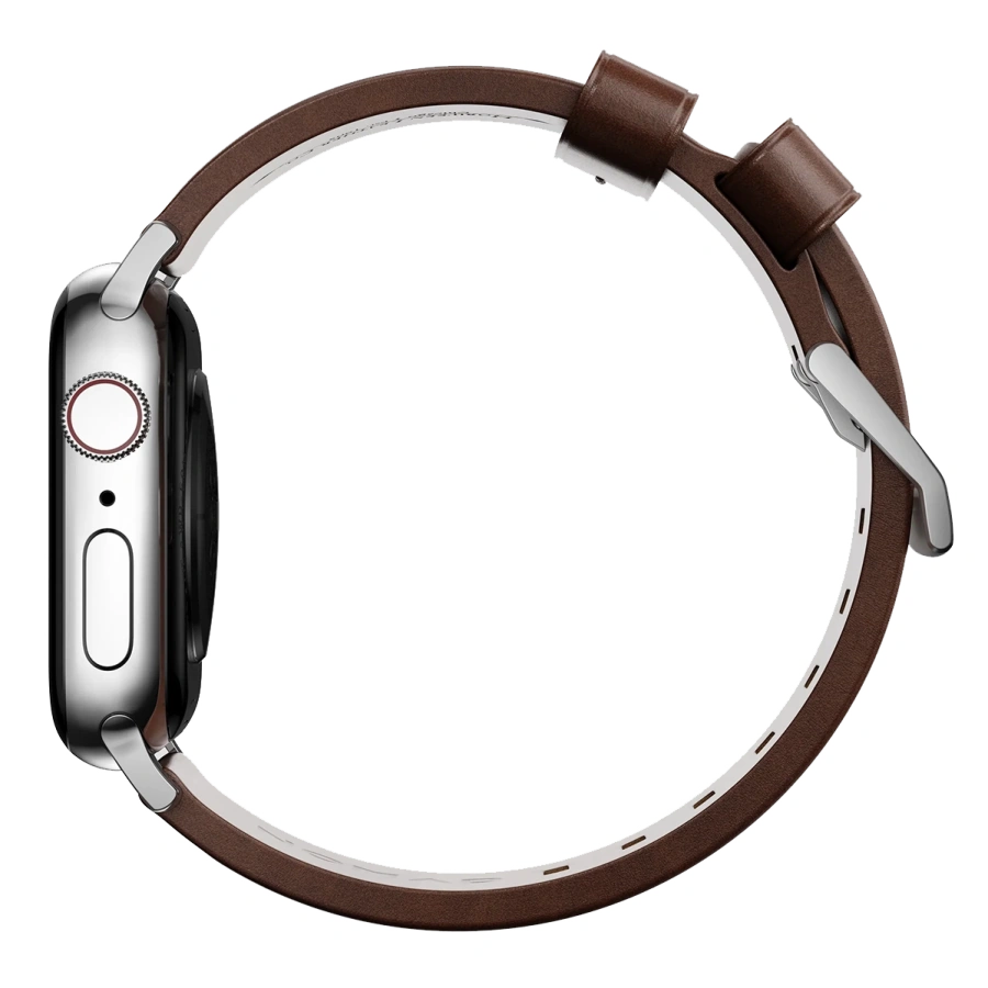 Ремінець Nomad Modern Horween Leather Band Silver Hardware 46mm/49mm - Rustic Brown (NM1A4RSM00)