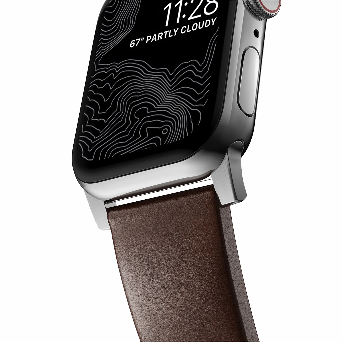 Ремешок Nomad Modern Horween Leather Band Silver Hardware 46mm/49mm - Rustic Brown (NM1A4RSM00)