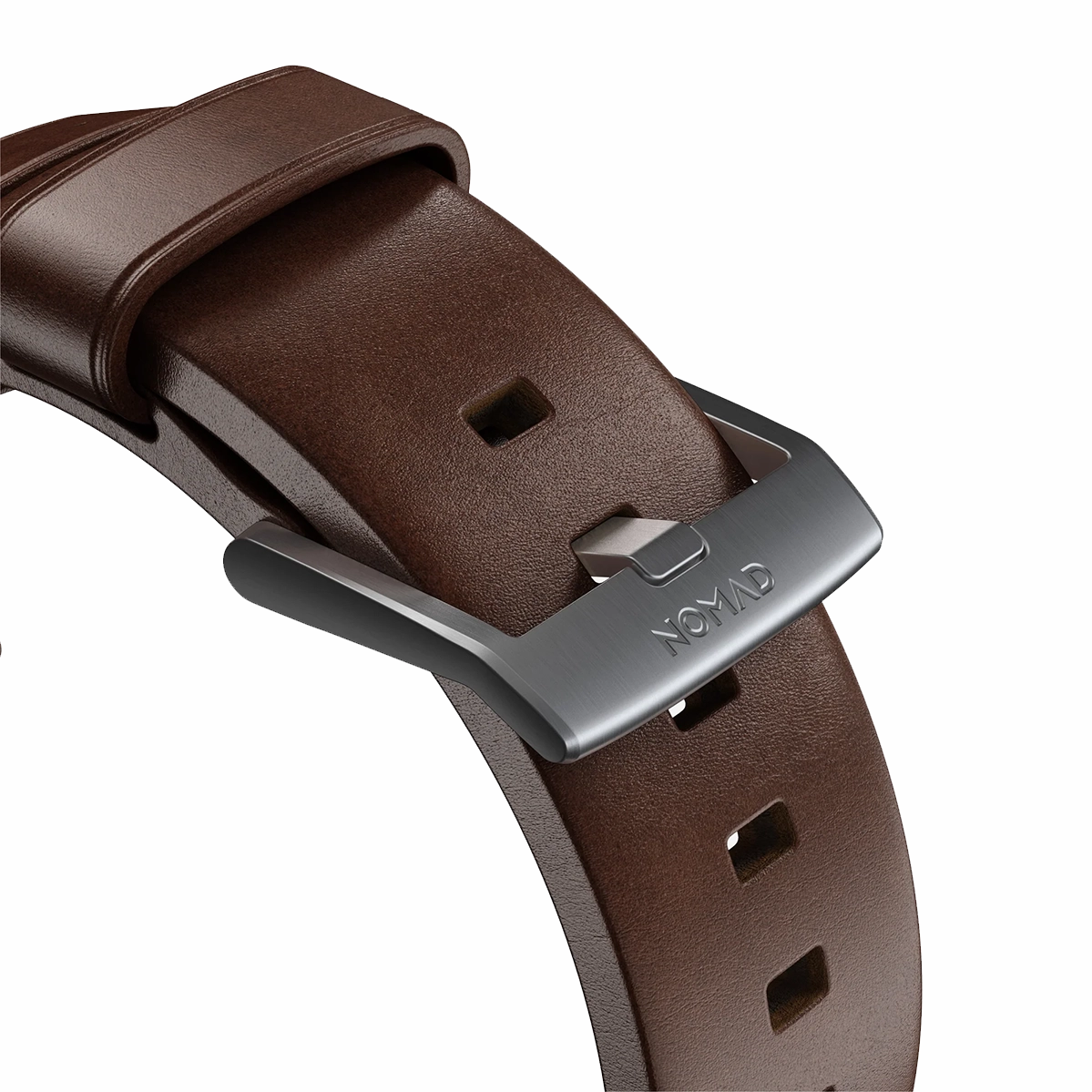 Ремешок Nomad Modern Horween Leather Band Silver Hardware 46mm/49mm - Rustic Brown (NM1A4RSM00)