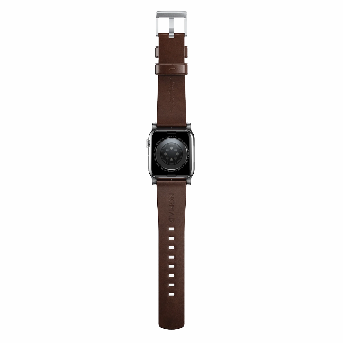 Ремешок Nomad Modern Horween Leather Band Silver Hardware 46mm/49mm - Rustic Brown (NM1A4RSM00)