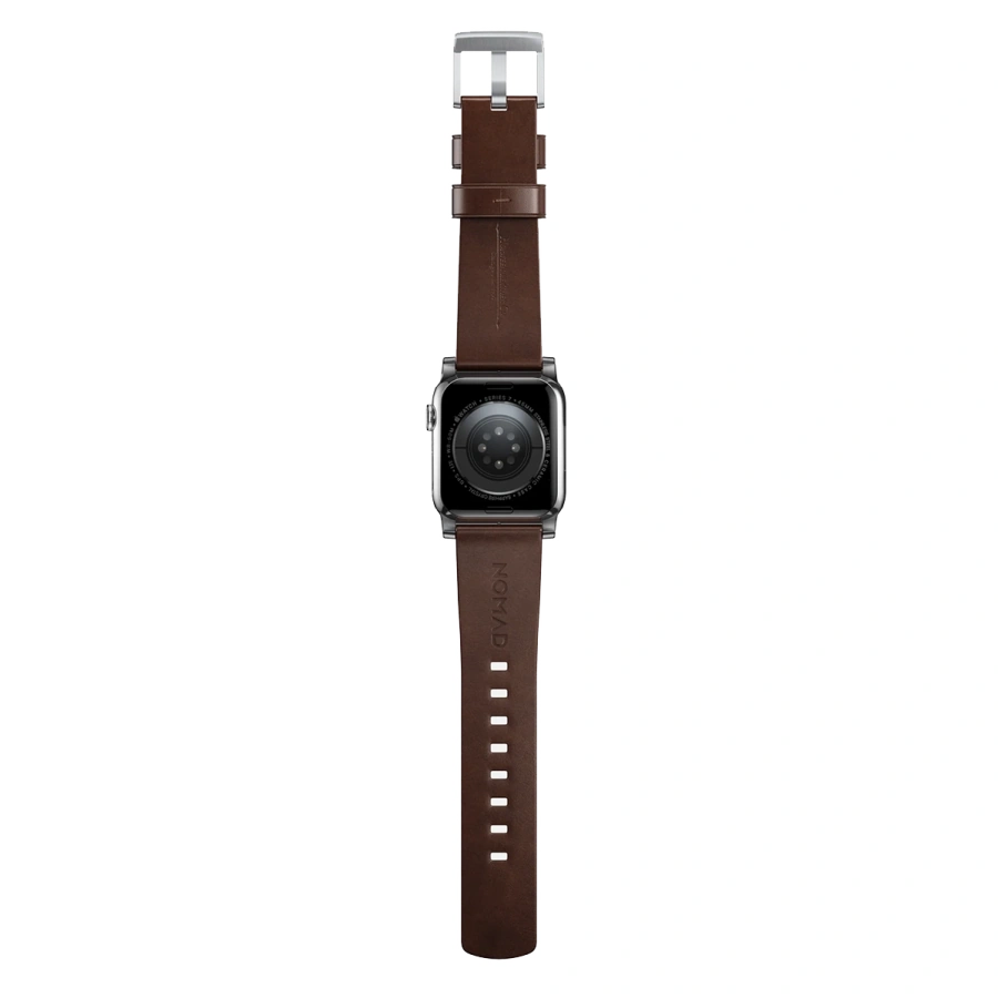 Ремінець Nomad Modern Horween Leather Band Silver Hardware 46mm/49mm - Rustic Brown (NM1A4RSM00)