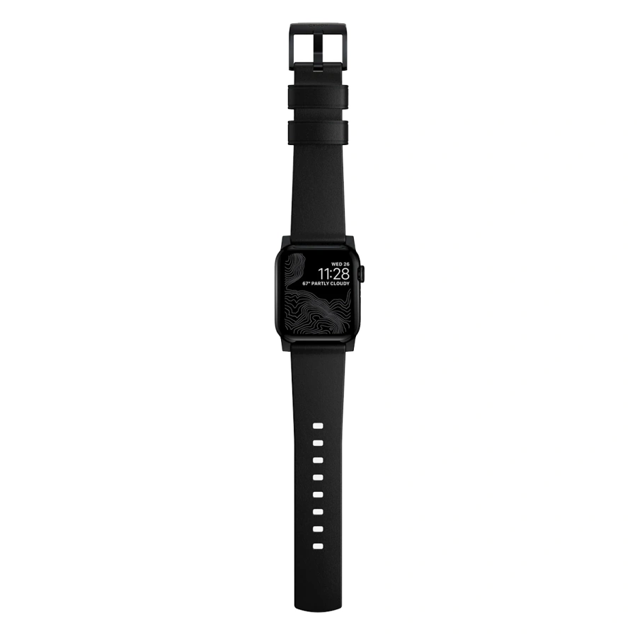 Ремінець Nomad Modern Leather Band Black Hardware 46mm/49mm - Black (NM01198185)