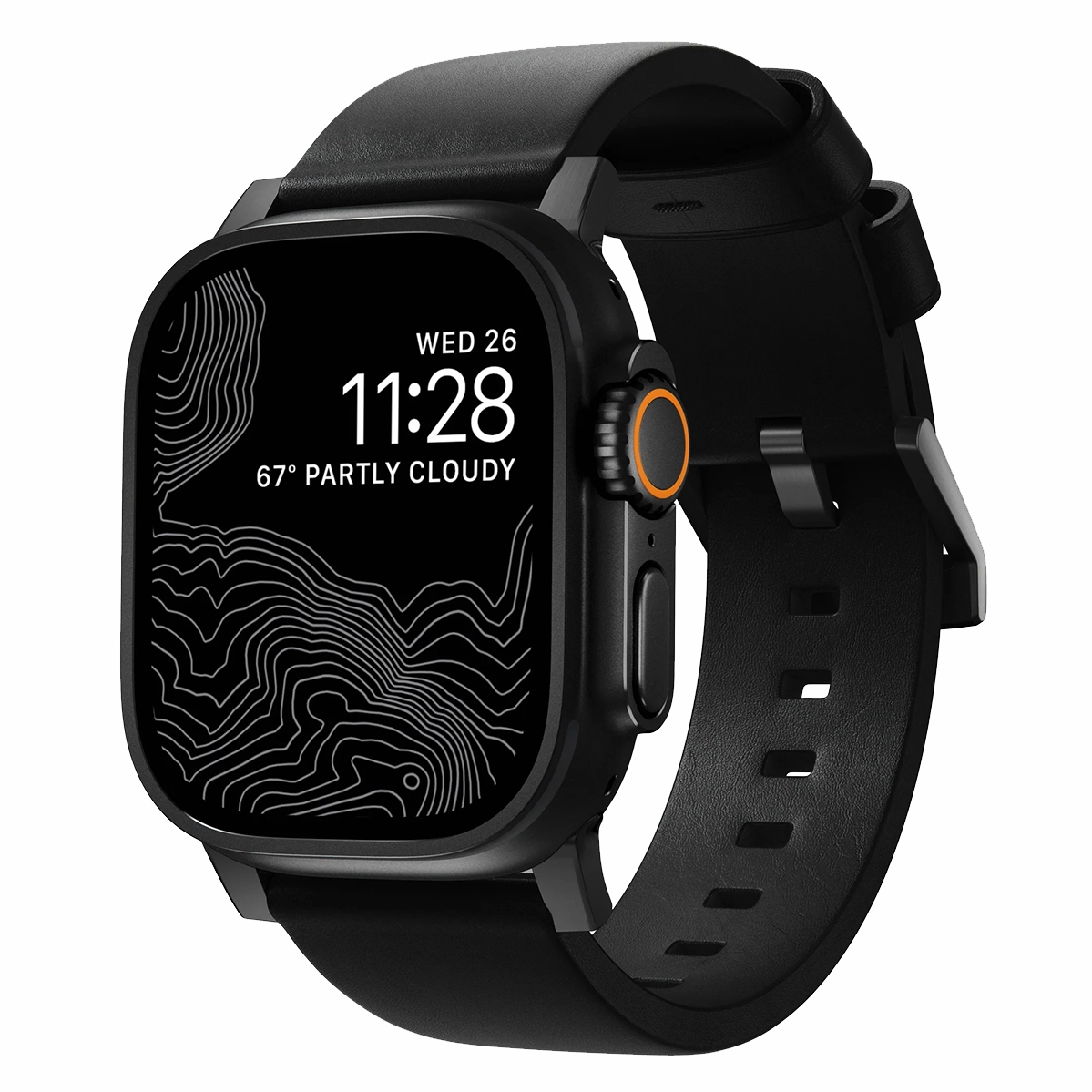 Ремінець Nomad Modern Leather Band Black Hardware 46mm/49mm - Black (NM01198185)