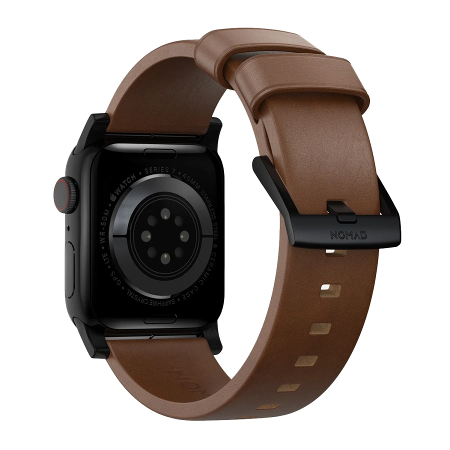 Ремінець Nomad Modern Leather Band Black Hardware 46mm/49mm - Brown (NM01197485)