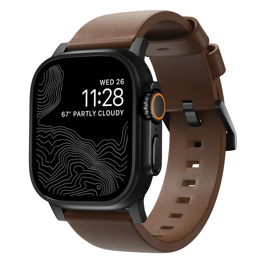 Ремінець Nomad Modern Leather Band Black Hardware 46mm/49mm - Brown (NM01197485)