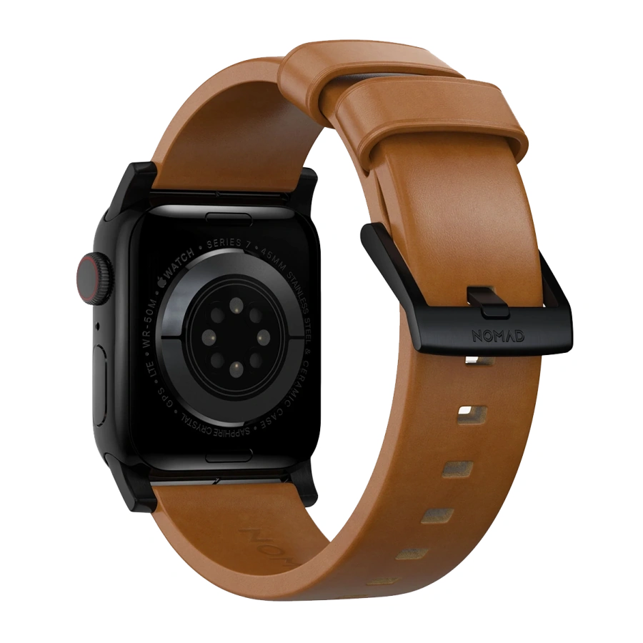 Ремінець Nomad Modern Leather Band Black Hardware 46mm/49mm - English Tan (NM01804185)