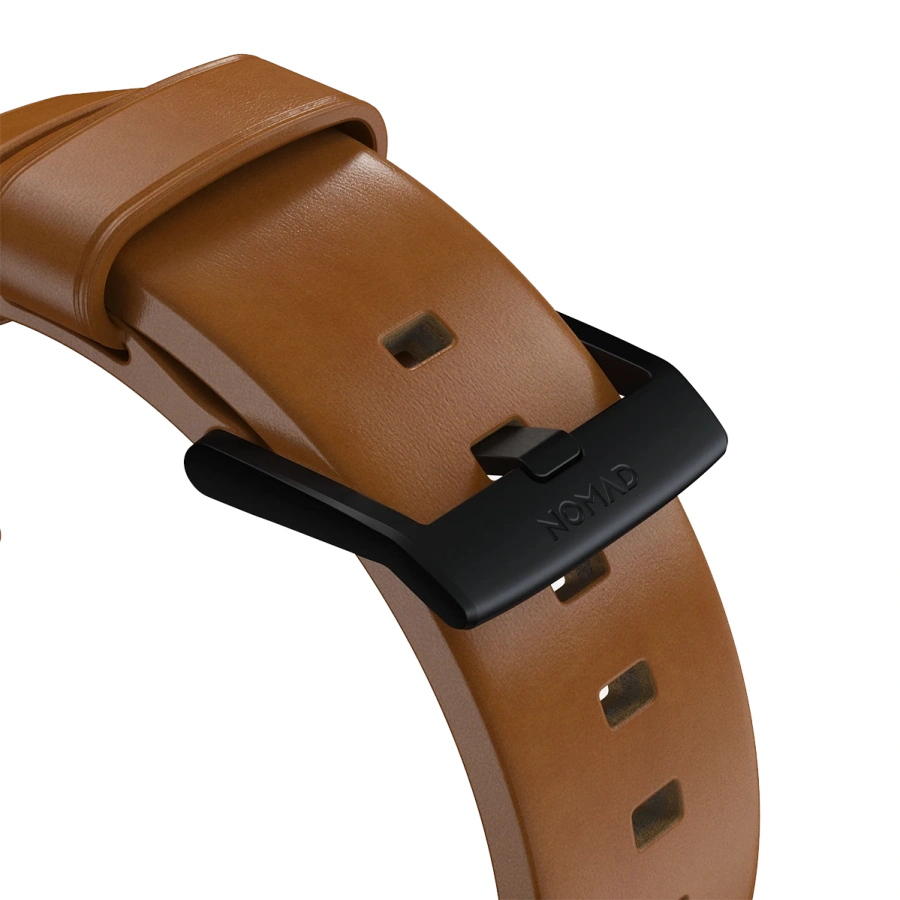Ремінець Nomad Modern Leather Band Black Hardware 46mm/49mm - English Tan (NM01804185)