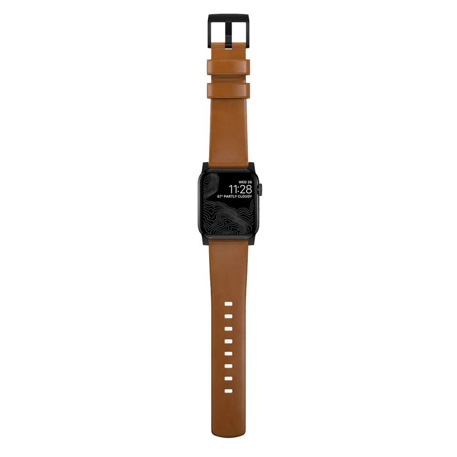 Ремінець Nomad Modern Leather Band Black Hardware 46mm/49mm - English Tan (NM01804185)
