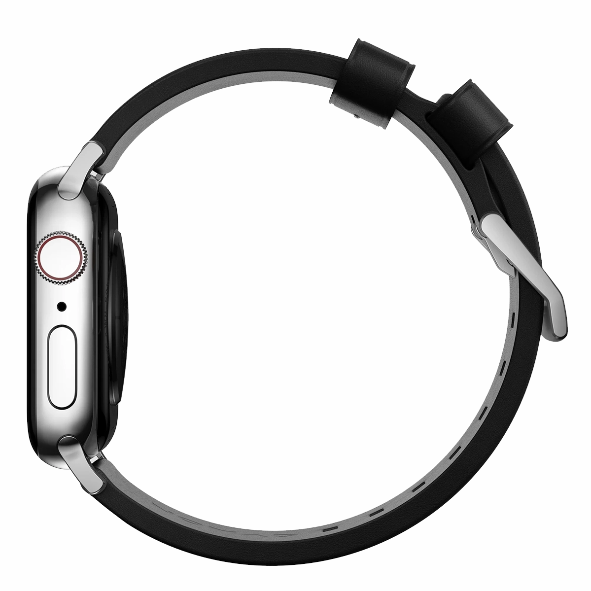 Ремінець Nomad Modern Leather Band Silver Hardware 46mm/49mm - Black (NM01908685)