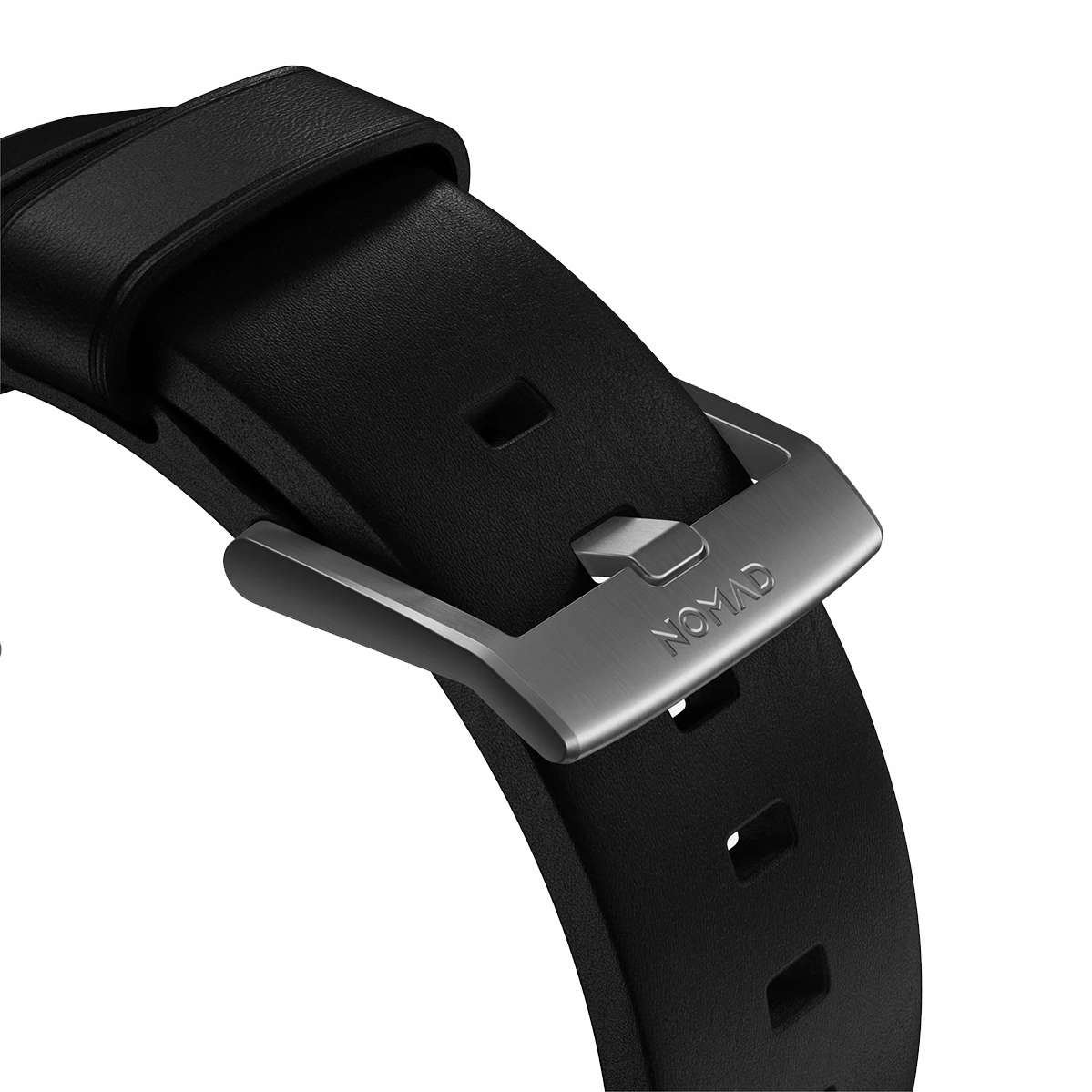 Ремінець Nomad Modern Leather Band Silver Hardware 46mm/49mm - Black (NM01908685)