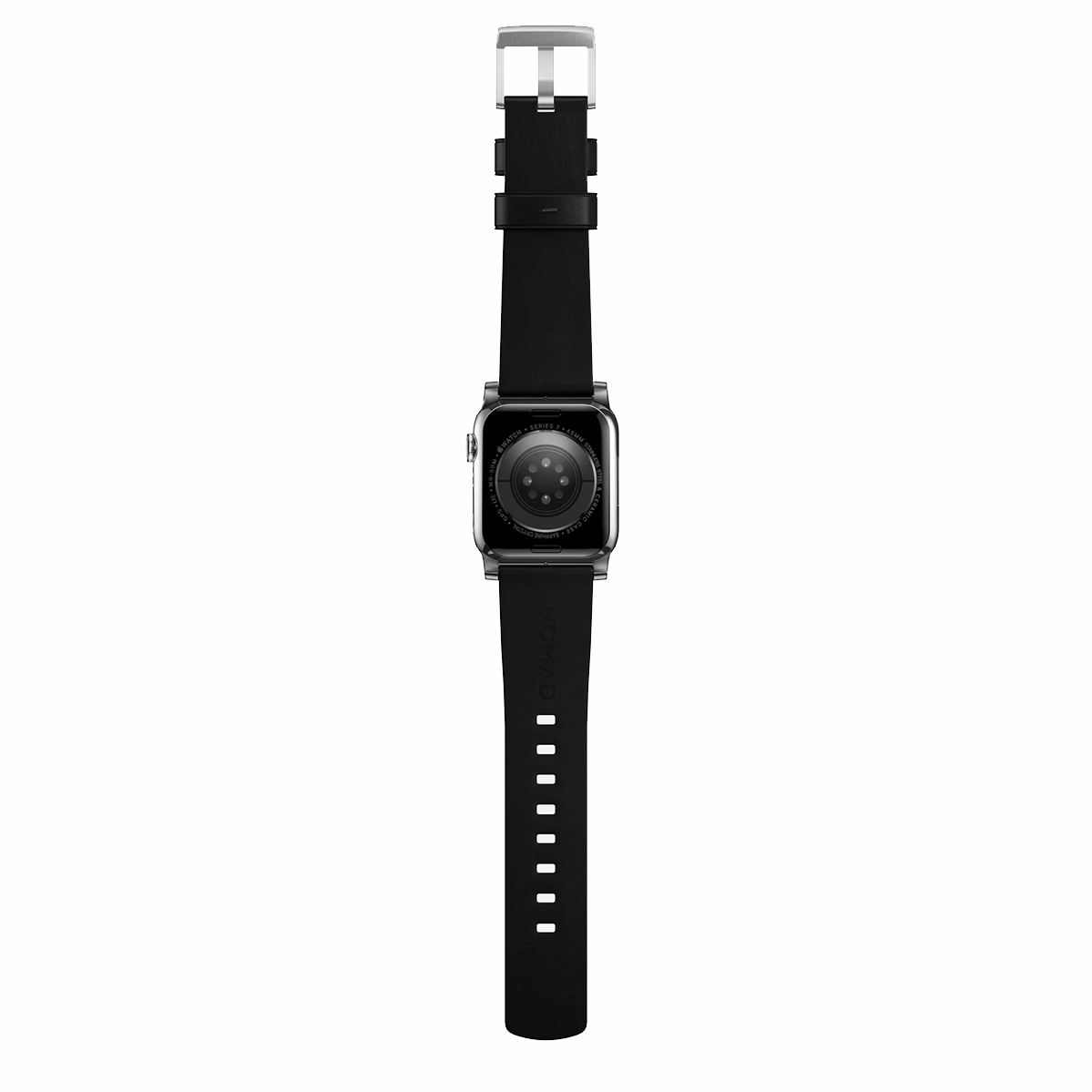 Ремінець Nomad Modern Leather Band Silver Hardware 46mm/49mm - Black (NM01908685)