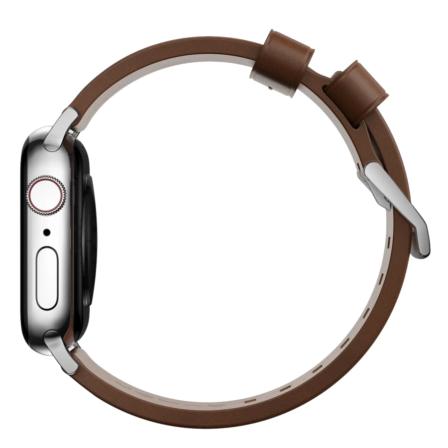 Ремінець Nomad Modern Leather Band Silver Hardware 46mm/49mm - Brown (NM01907985)