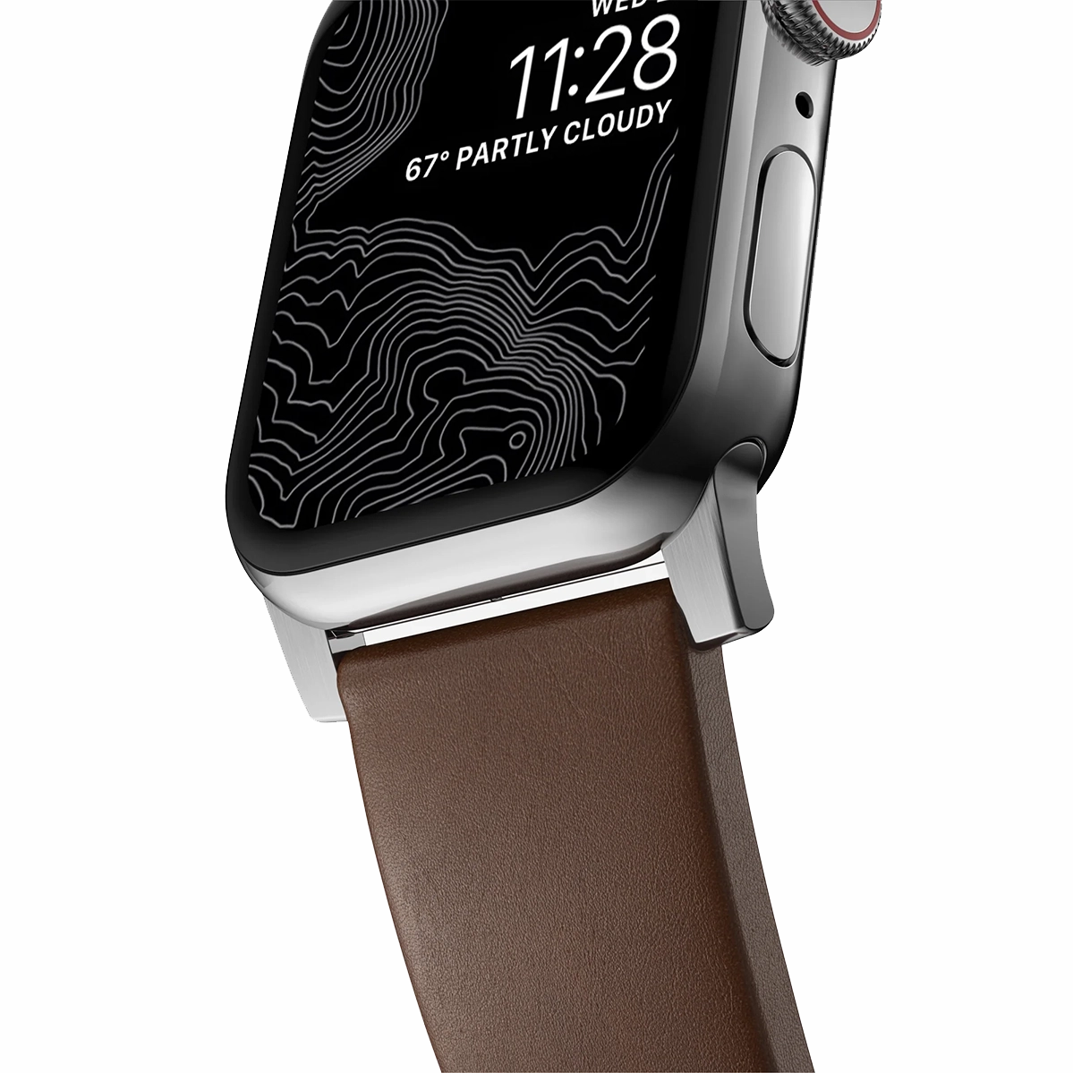 Ремінець Nomad Modern Leather Band Silver Hardware 46mm/49mm - Brown (NM01907985)