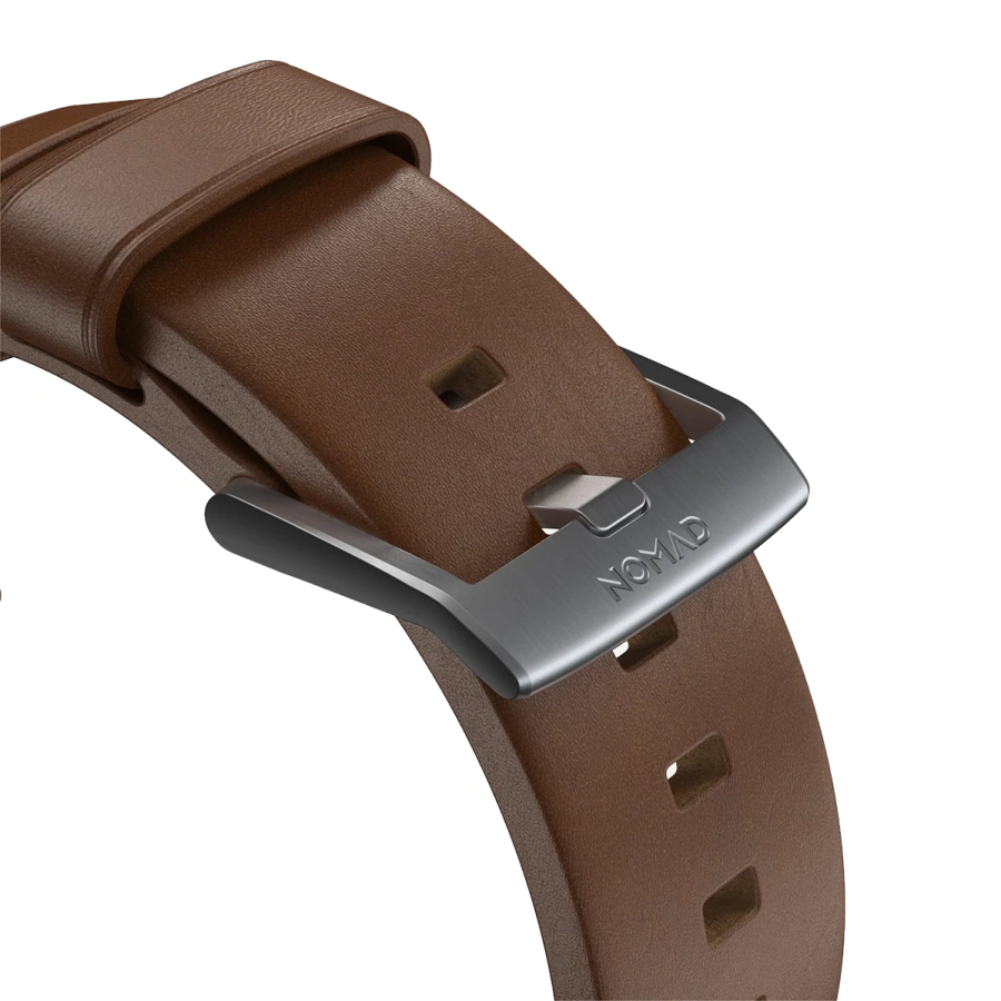 Ремінець Nomad Modern Leather Band Silver Hardware 46mm/49mm - Brown (NM01907985)