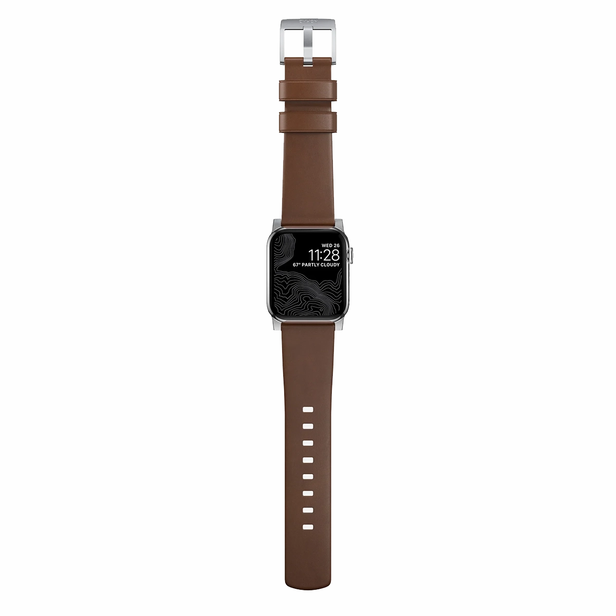 Ремінець Nomad Modern Leather Band Silver Hardware 46mm/49mm - Brown (NM01907985)