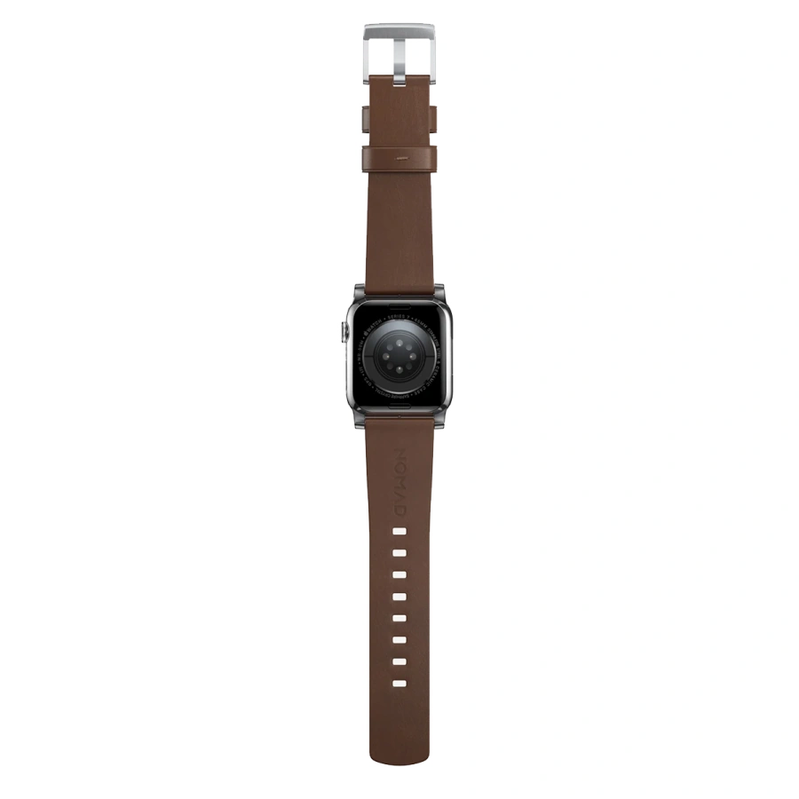 Ремінець Nomad Modern Leather Band Silver Hardware 46mm/49mm - Brown (NM01907985)