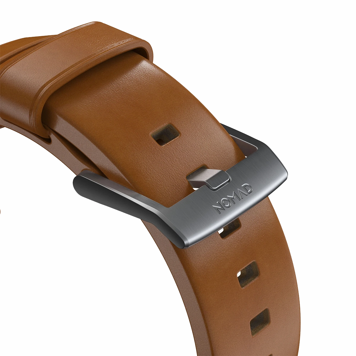Ремінець Nomad Modern Leather Band Silver Hardware 46mm/49mm - English Tan (NM01805885)