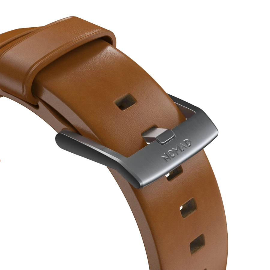 Ремінець Nomad Modern Leather Band Silver Hardware 46mm/49mm - English Tan (NM01805885)