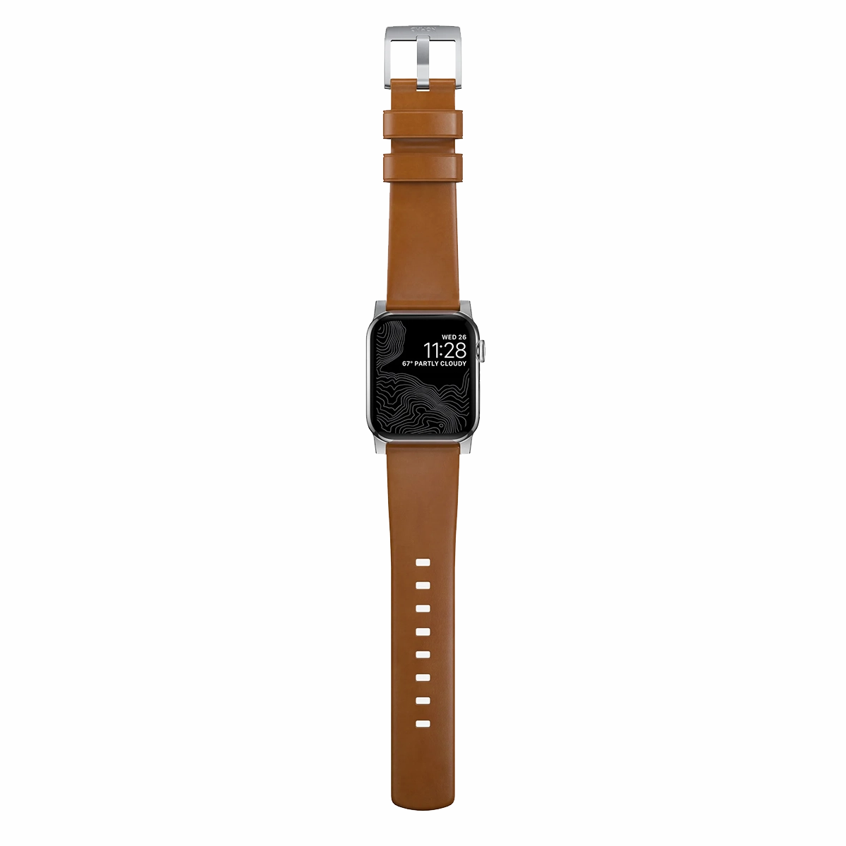 Ремінець Nomad Modern Leather Band Silver Hardware 46mm/49mm - English Tan (NM01805885)