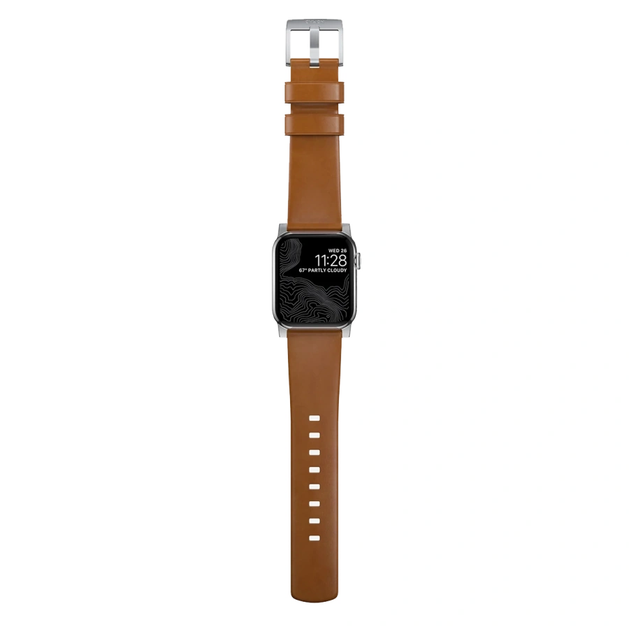 Ремінець Nomad Modern Leather Band Silver Hardware 46mm/49mm - English Tan (NM01805885)
