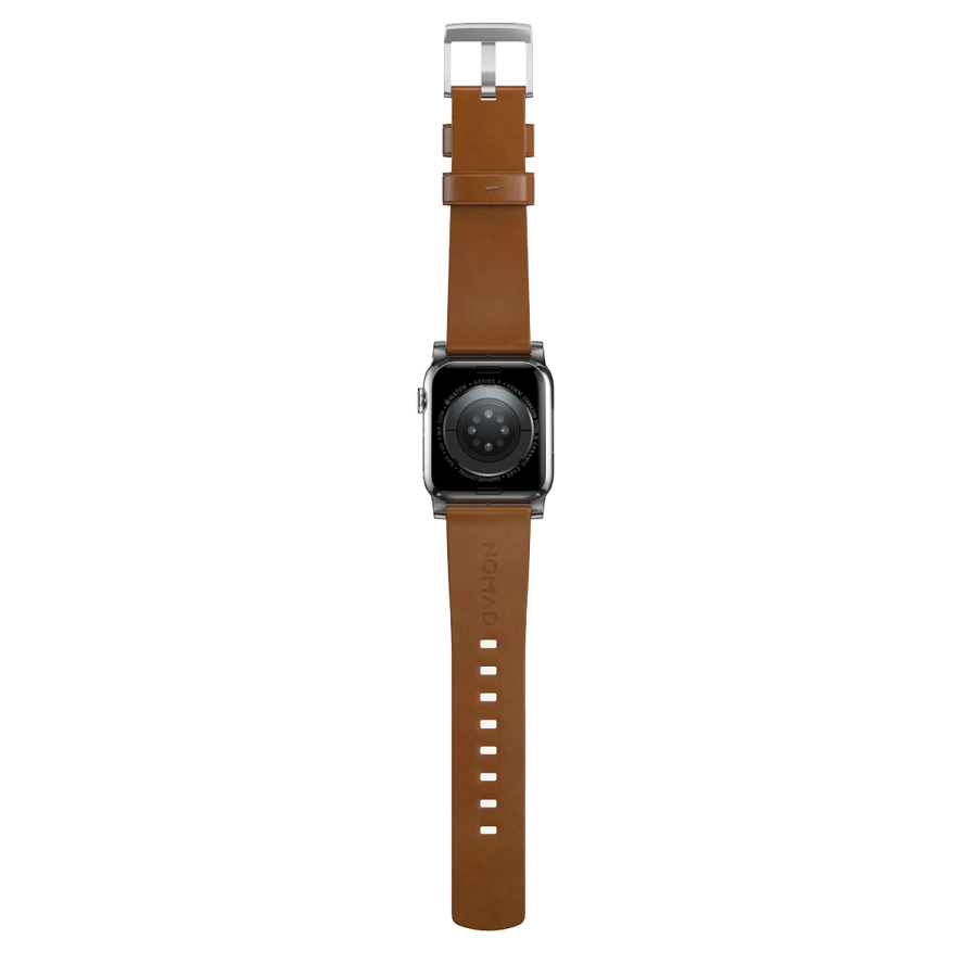 Ремінець Nomad Modern Leather Band Silver Hardware 46mm/49mm - English Tan (NM01805885)