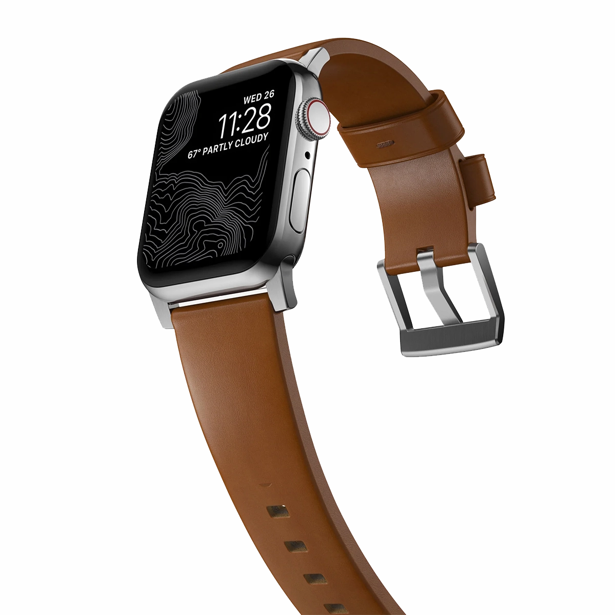 Ремінець Nomad Modern Leather Band Silver Hardware 46mm/49mm - English Tan (NM01805885)