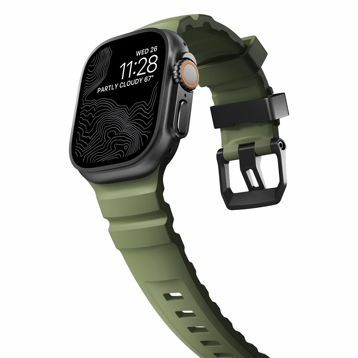 Ремешок Nomad Rocky Point Band Black Titanium Hardware 46mm/49mm - Forest (NM014797858)
