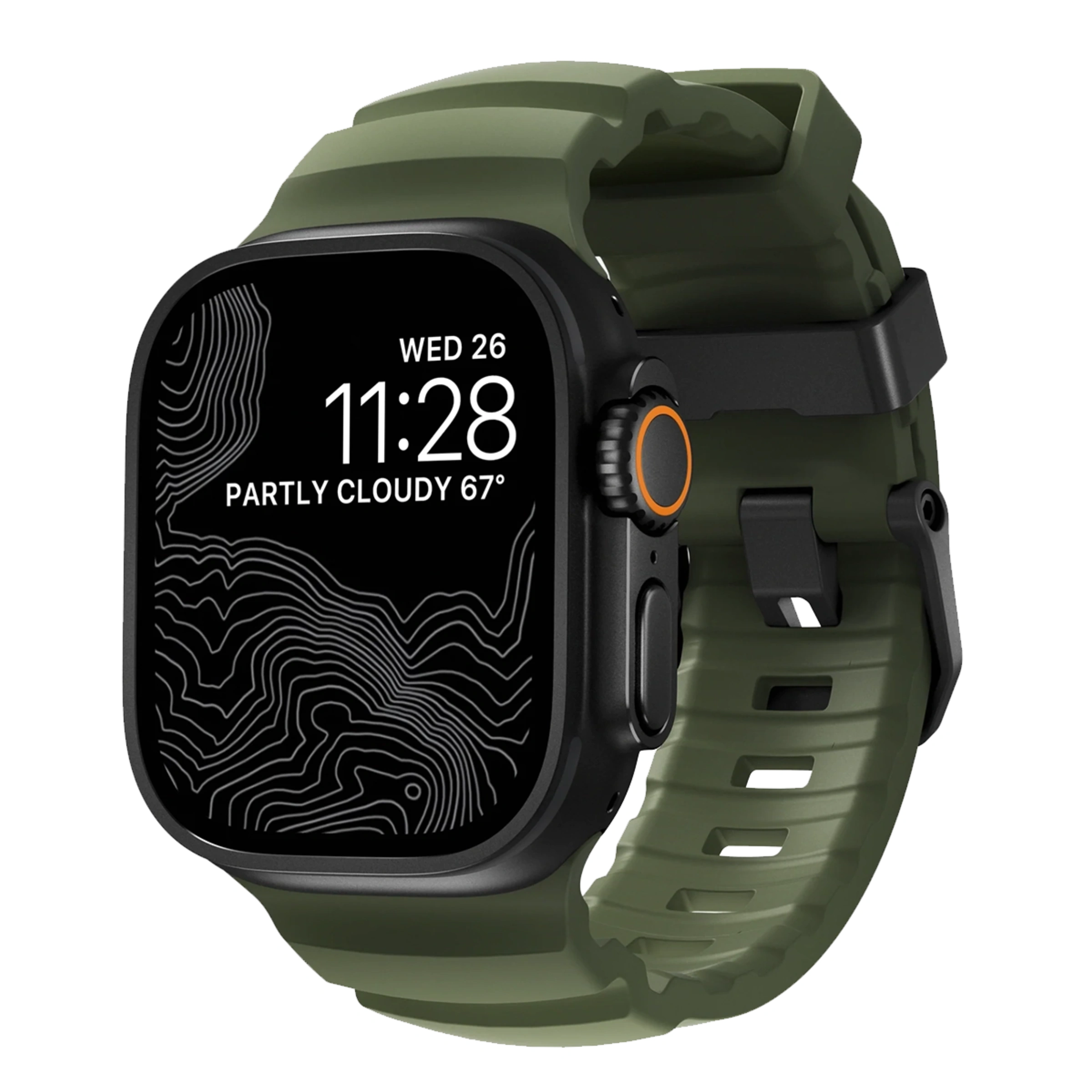 Ремешок Nomad Rocky Point Band Black Titanium Hardware 46mm/49mm - Forest (NM014797858)