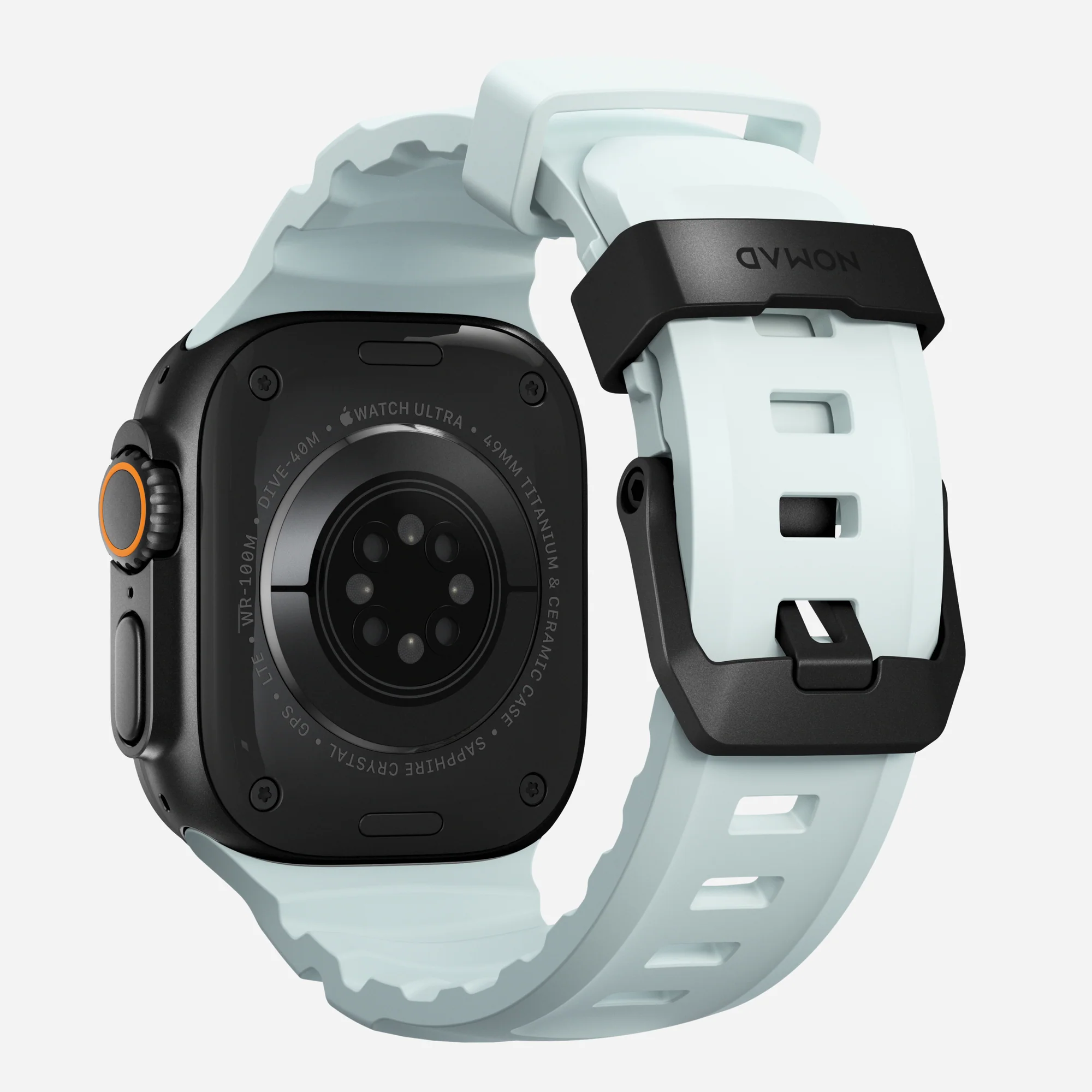 Ремешок Nomad Rocky Point Band Black Titanium Hardware 46mm/49mm - Icy Blue Glow (NM014445858)