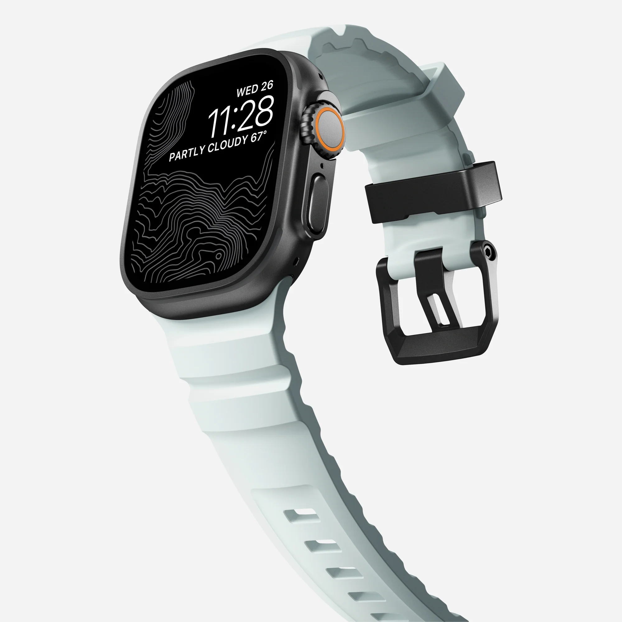 Ремешок Nomad Rocky Point Band Black Titanium Hardware 46mm/49mm - Icy Blue Glow (NM014445858)