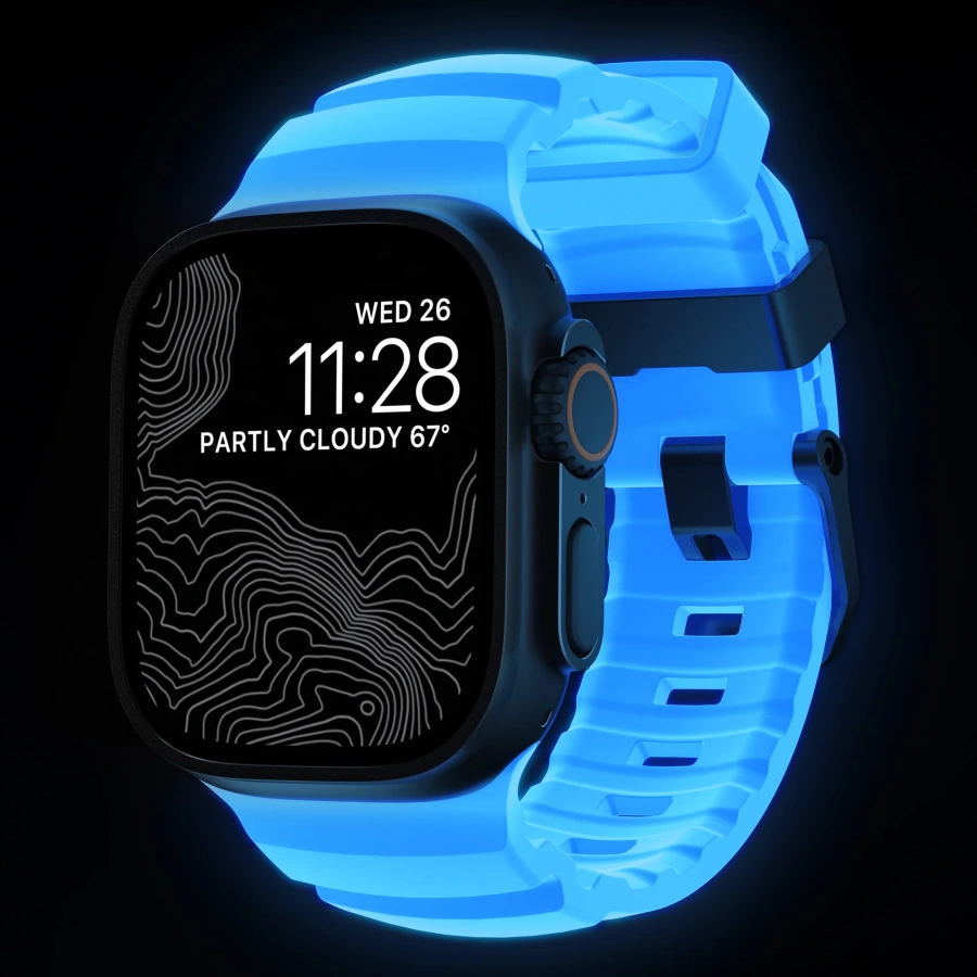 Ремінець Nomad Rocky Point Band Black Titanium Hardware 46mm/49mm - Icy Blue Glow (NM014445858)