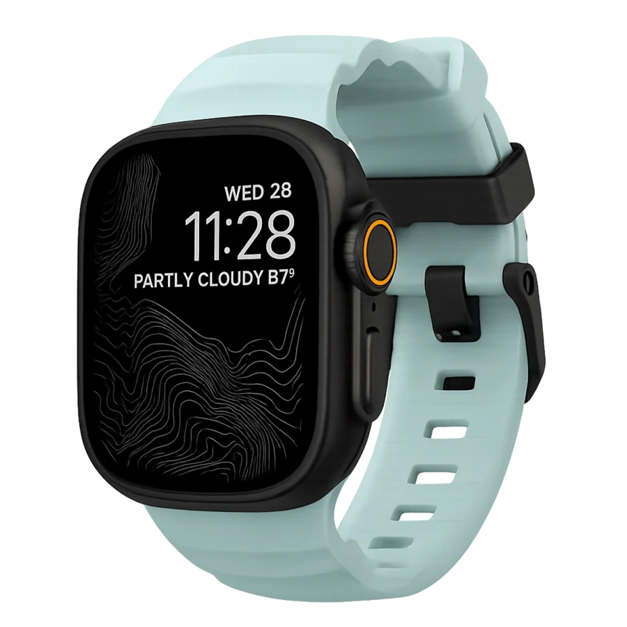 Ремінець Nomad Rocky Point Band Black Titanium Hardware 46mm/49mm - Icy Blue Glow (NM014445858)