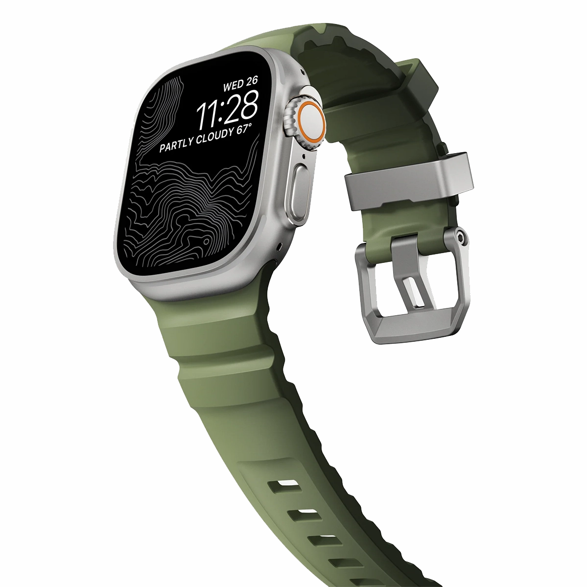 Ремешок Nomad Rocky Point Band Natural Titanium Hardware 46mm/49mm - Forest (NM014841858)