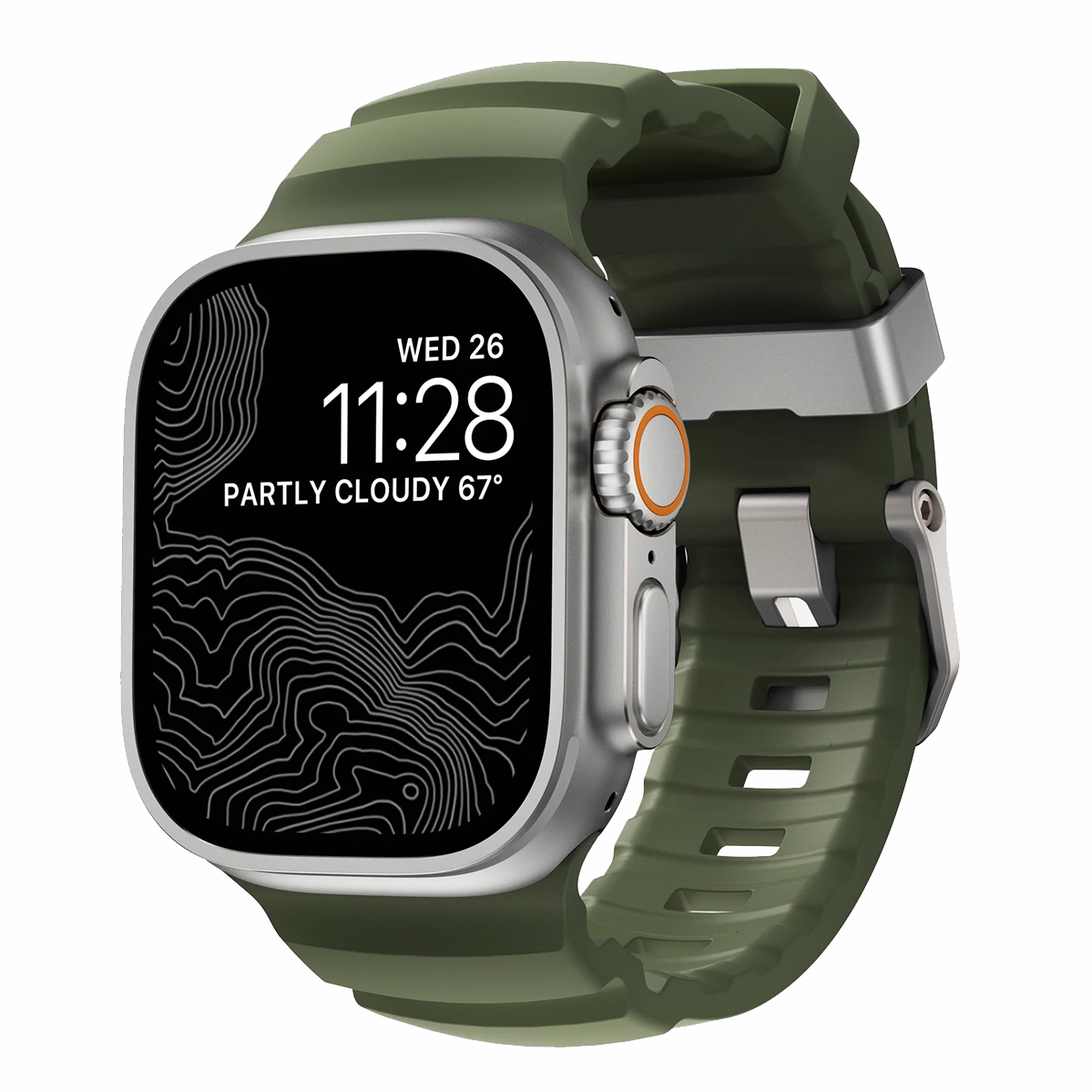 Ремешок Nomad Rocky Point Band Natural Titanium Hardware 46mm/49mm - Forest (NM014841858)