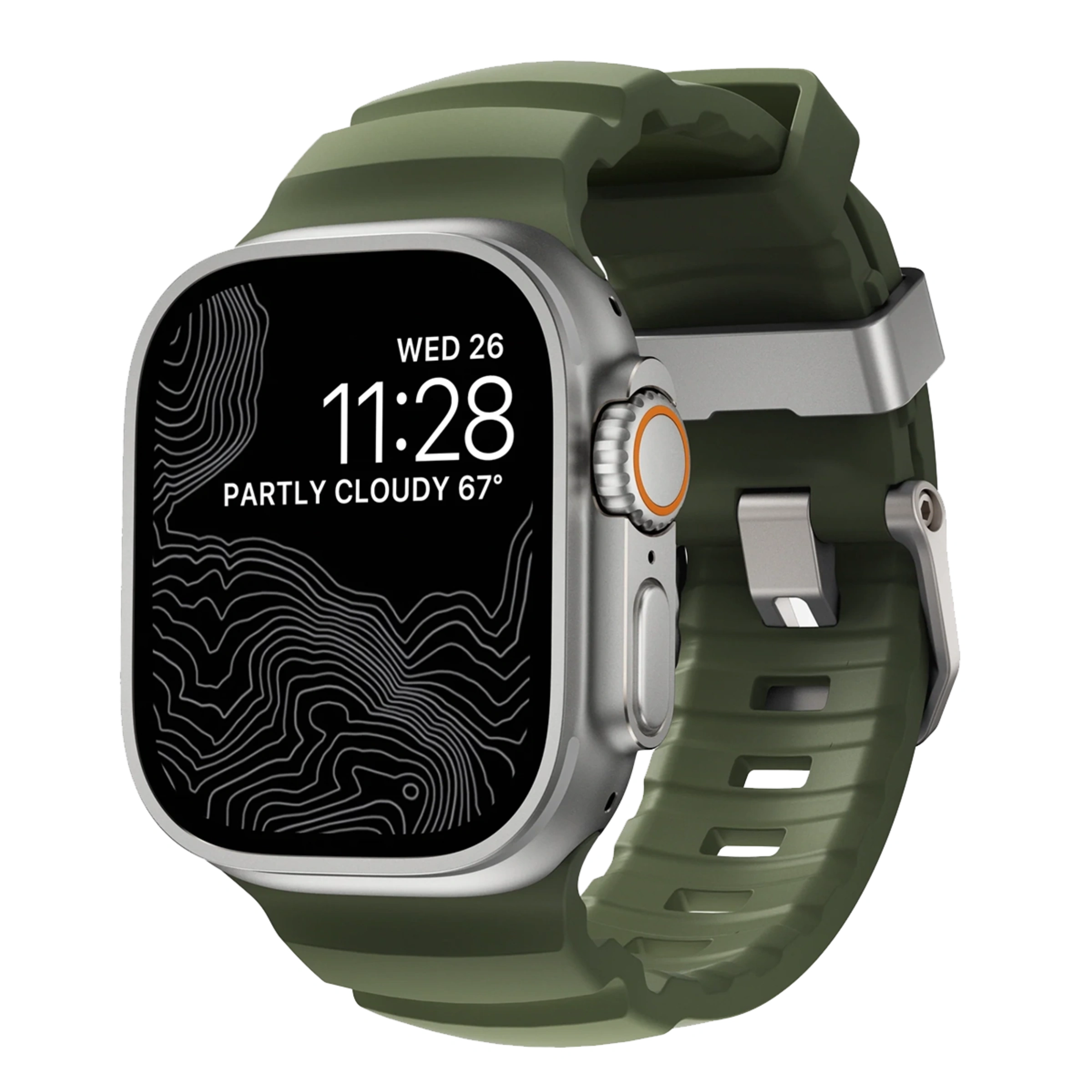 Ремешок Nomad Rocky Point Band Natural Titanium Hardware 46mm/49mm - Forest (NM014841858)
