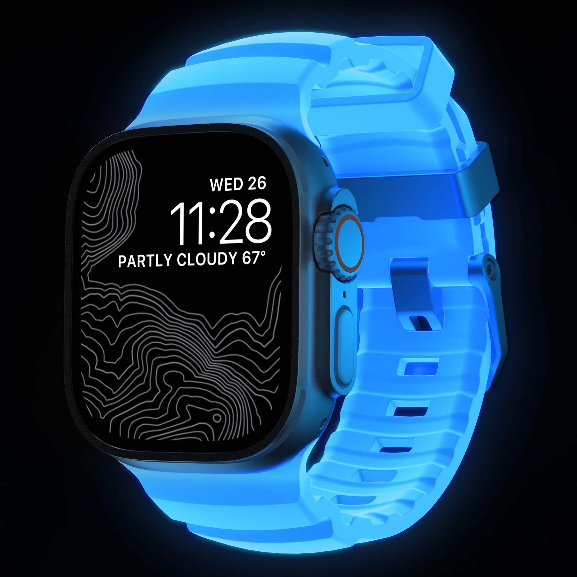 Ремешок Nomad Rocky Point Band Natural Titanium Hardware 46mm/49mm - Icy Blue Glow (NM014452858)