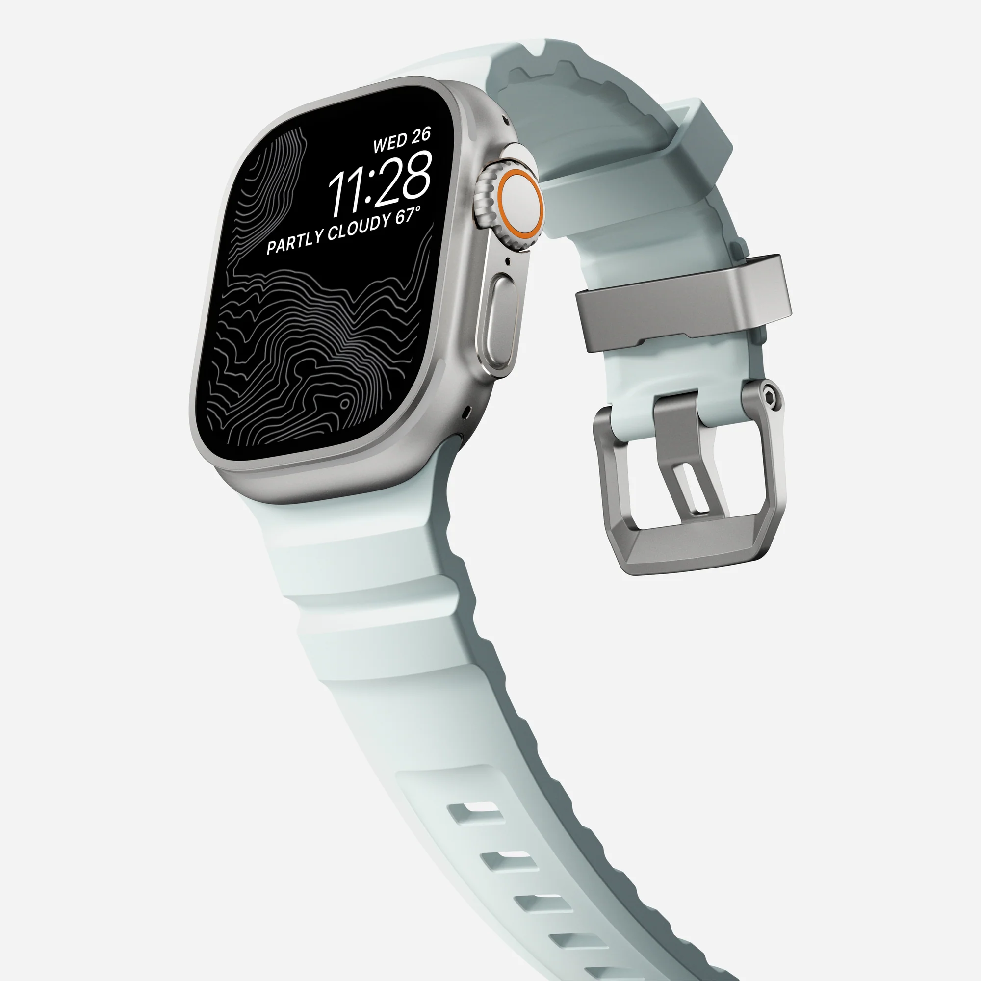 Ремешок Nomad Rocky Point Band Natural Titanium Hardware 46mm/49mm - Icy Blue Glow (NM014452858)