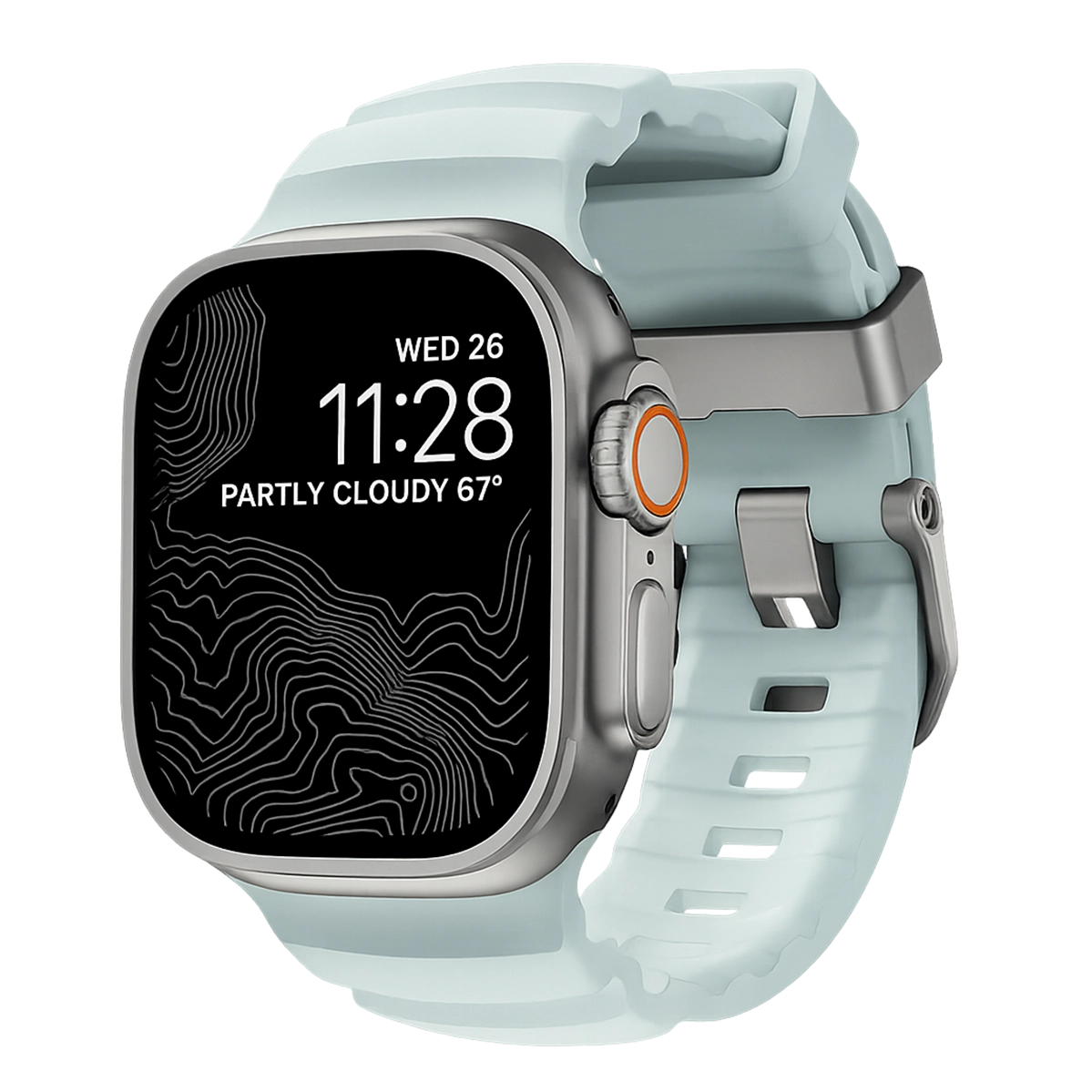 Ремешок Nomad Rocky Point Band Natural Titanium Hardware 46mm/49mm - Icy Blue Glow (NM014452858)