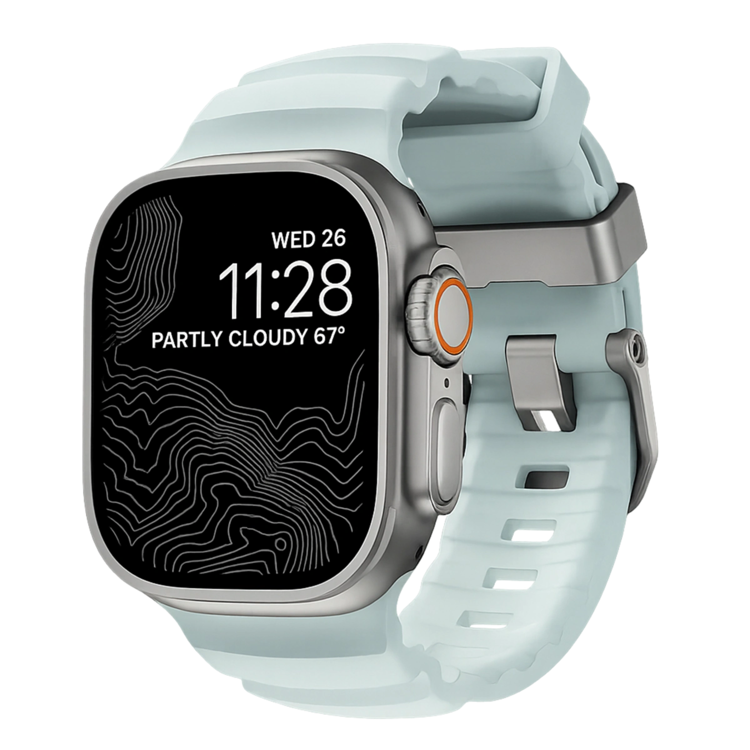 Ремешок Nomad Rocky Point Band Natural Titanium Hardware 46mm/49mm - Icy Blue Glow (NM014452858)