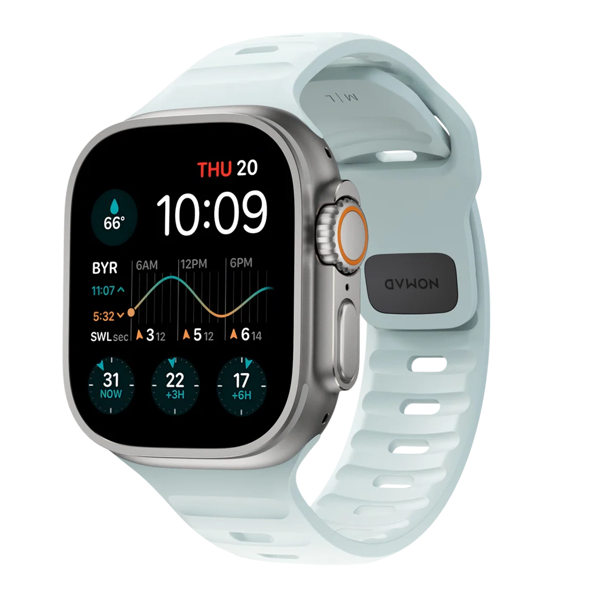 Ремінець NOMAD Sport Band для Apple Watch 42/44/45/46/49mm - Icy Blue Glow (NM01123385)