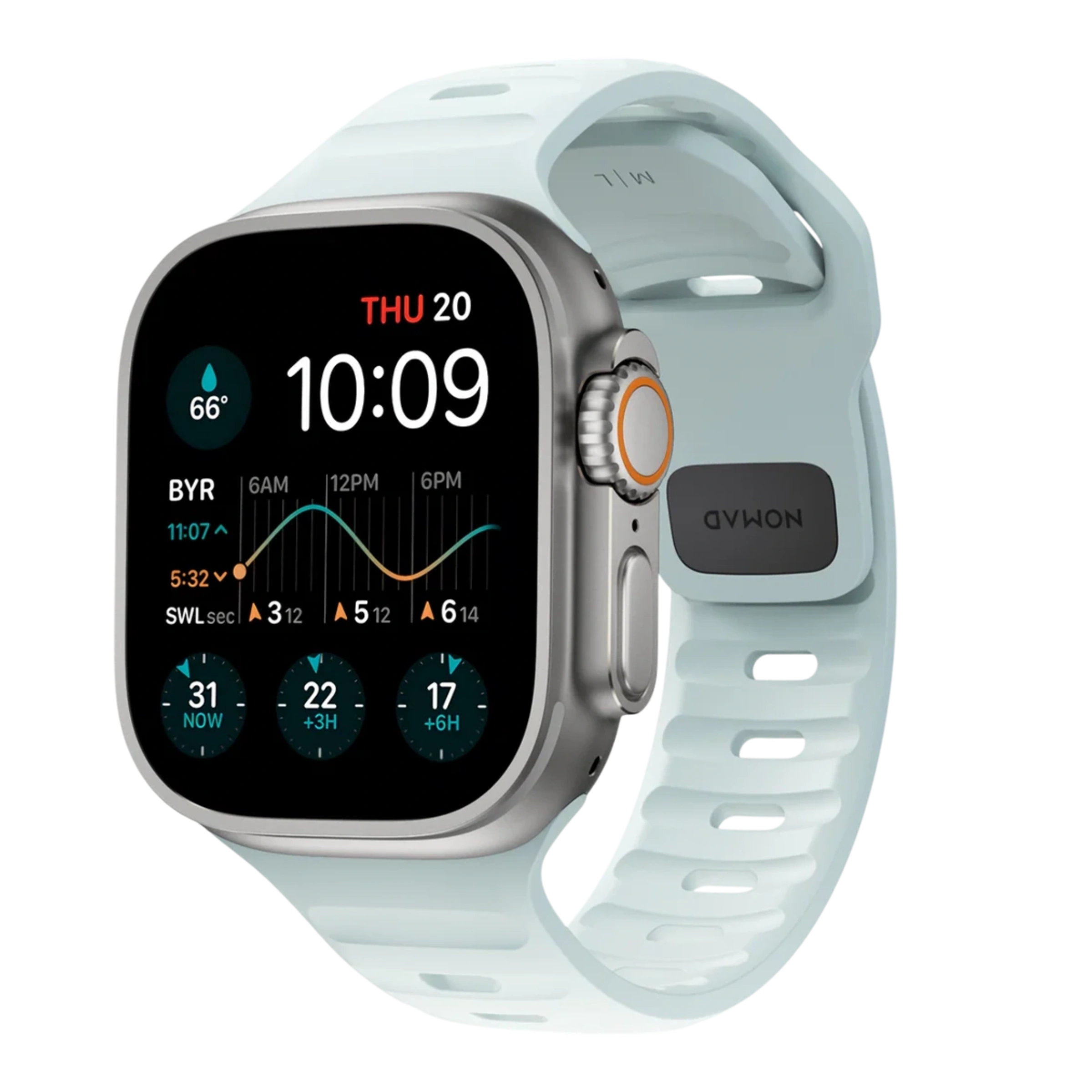 Ремінець NOMAD Sport Band для Apple Watch 42/44/45/46/49mm - Icy Blue Glow (NM01123385)