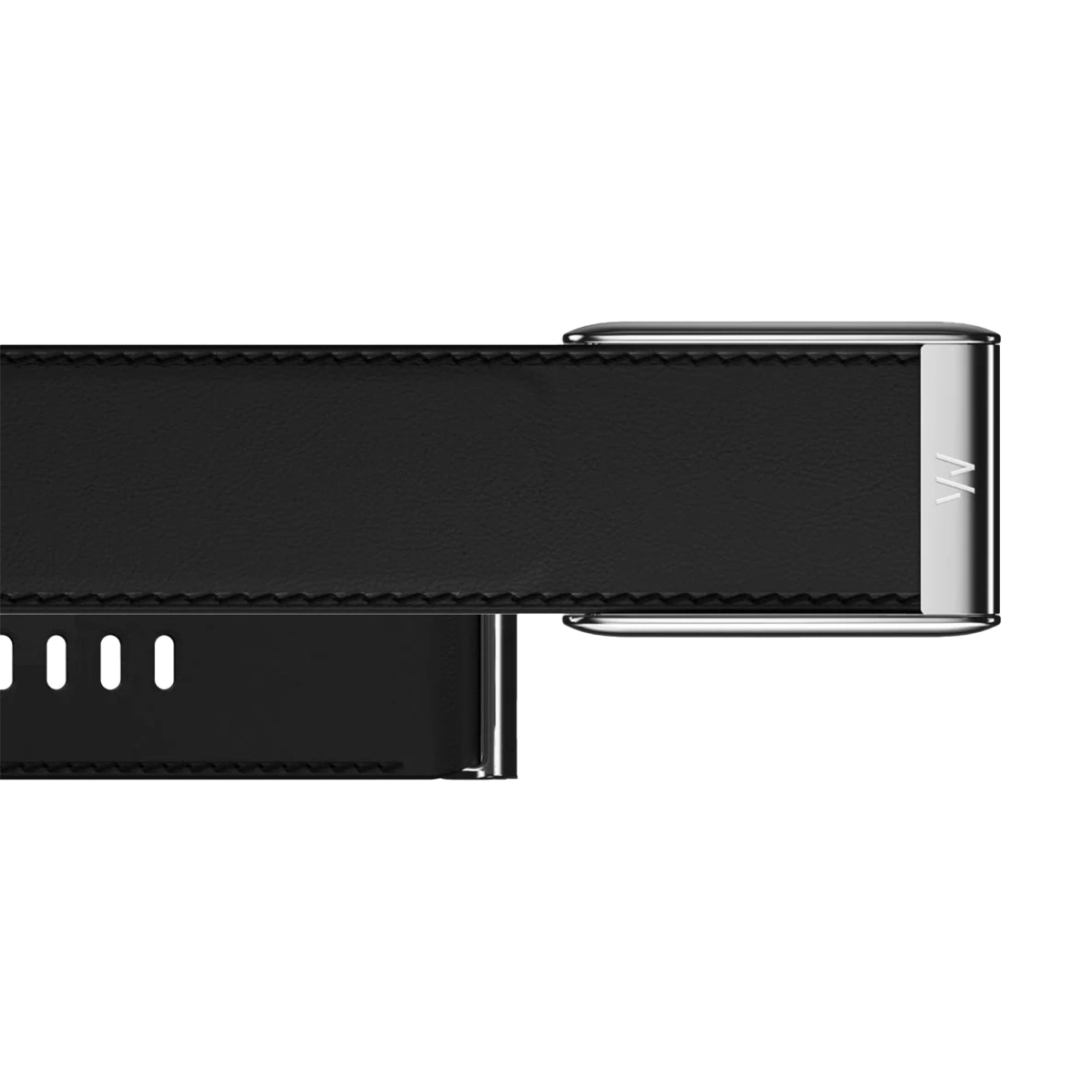 Ремінець WHOOP LeatherLuxe Straight Band | Black/Cream with Titanium - Size S для WHOOP 5.0 (810114362129)