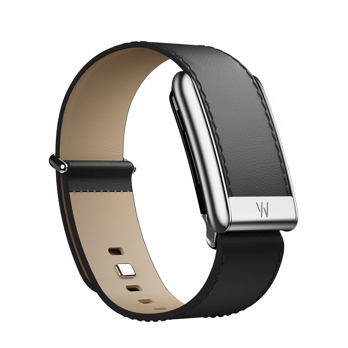 Ремінець WHOOP LeatherLuxe Straight Band | Black/Cream with Titanium - Size L для WHOOP 5.0 (810114362143)