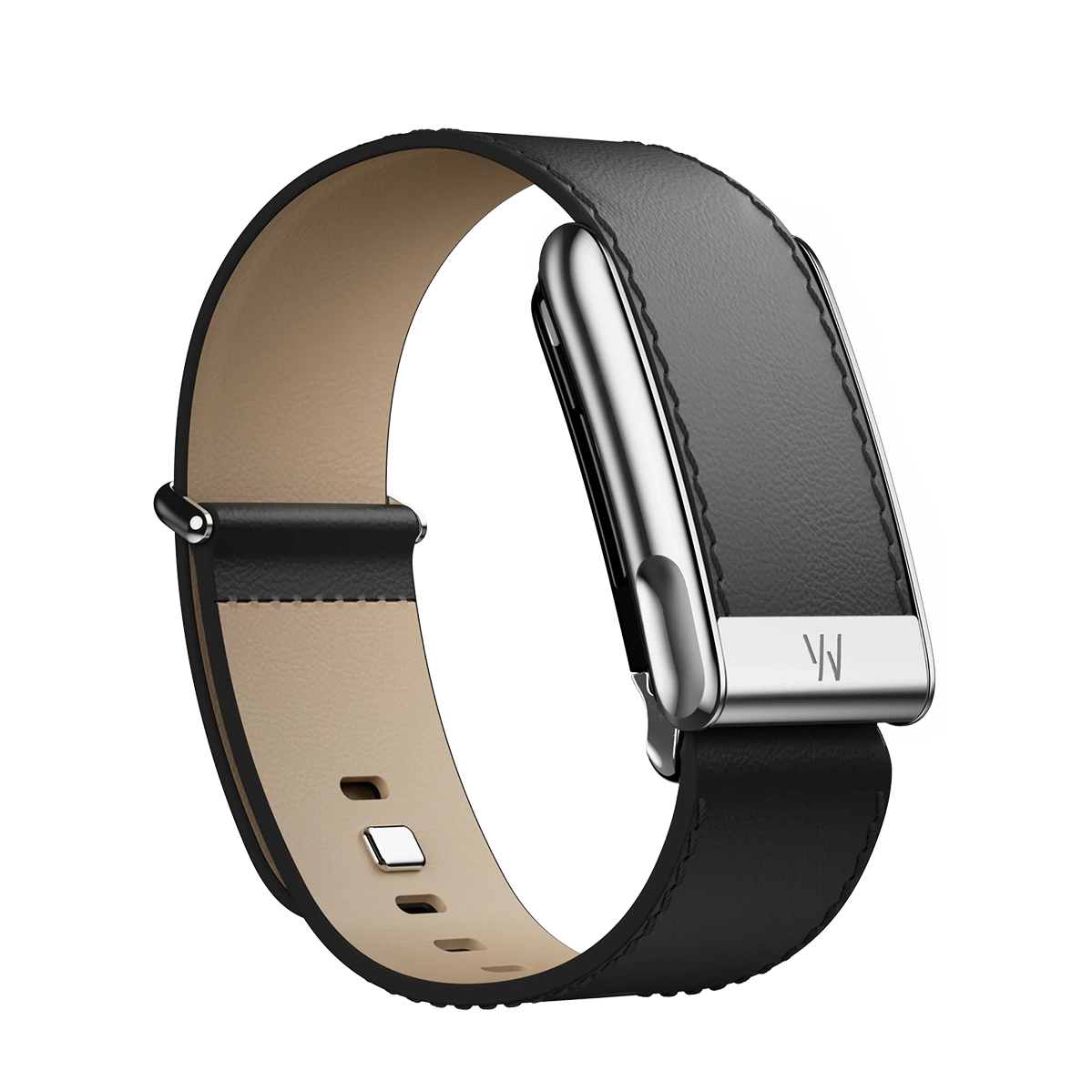 Ремінець WHOOP LeatherLuxe Straight Band | Black/Cream with Titanium - Size L для WHOOP MG (810114362228)