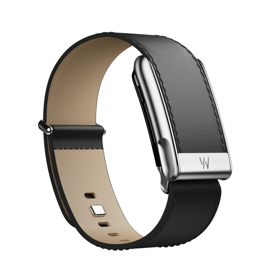 Ремінець WHOOP LeatherLuxe Straight Band | Black/Cream with Titanium - Size L/XL для WHOOP MG (810114362228)