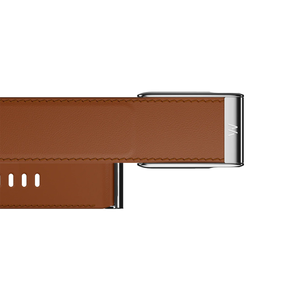 Ремінець WHOOP LeatherLuxe Straight Band | Chestnut/Cream with Titanium - Size L для WHOOP MG (810114362242)