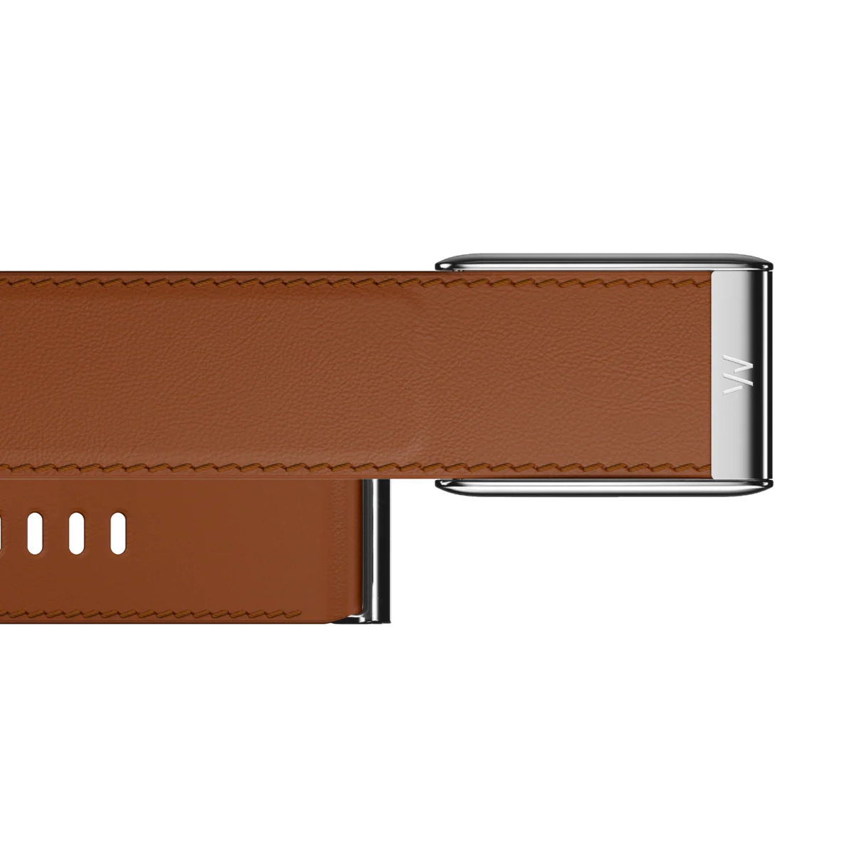 Ремінець WHOOP LeatherLuxe Straight Band | Chestnut/Cream with Titanium - Size S для WHOOP 5.0 (810114362150)